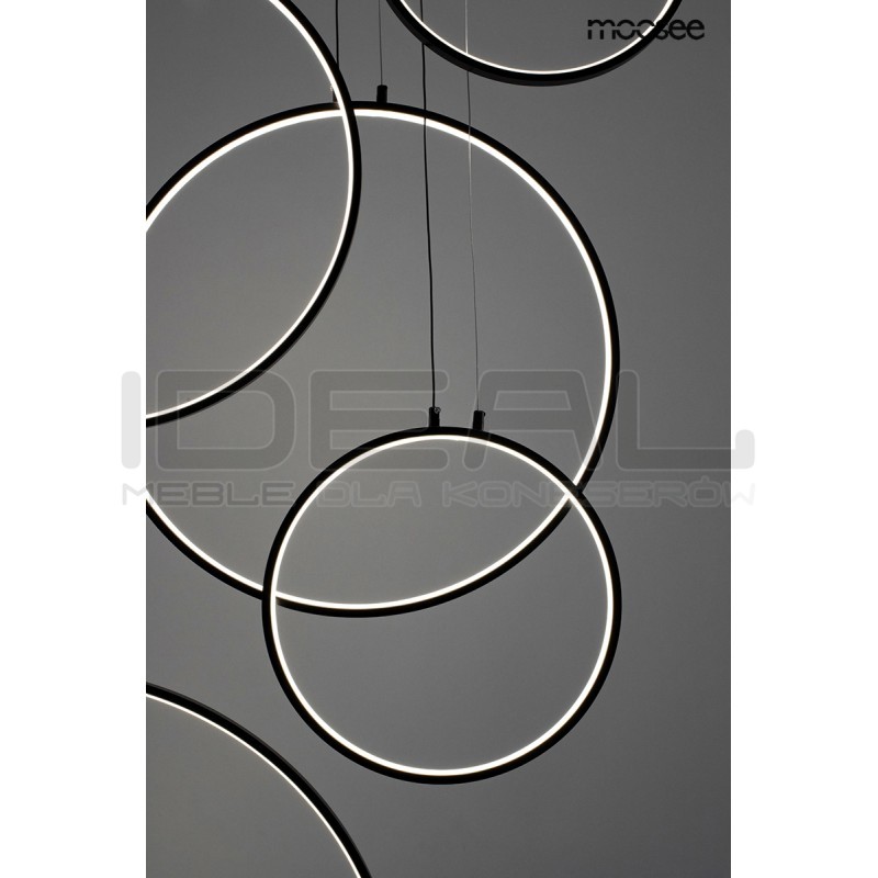 Lampa wisząca geometryczna led CIRCULO Six czarna