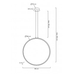 Lampa wisząca geometryczna led CIRCULO 80 czarna