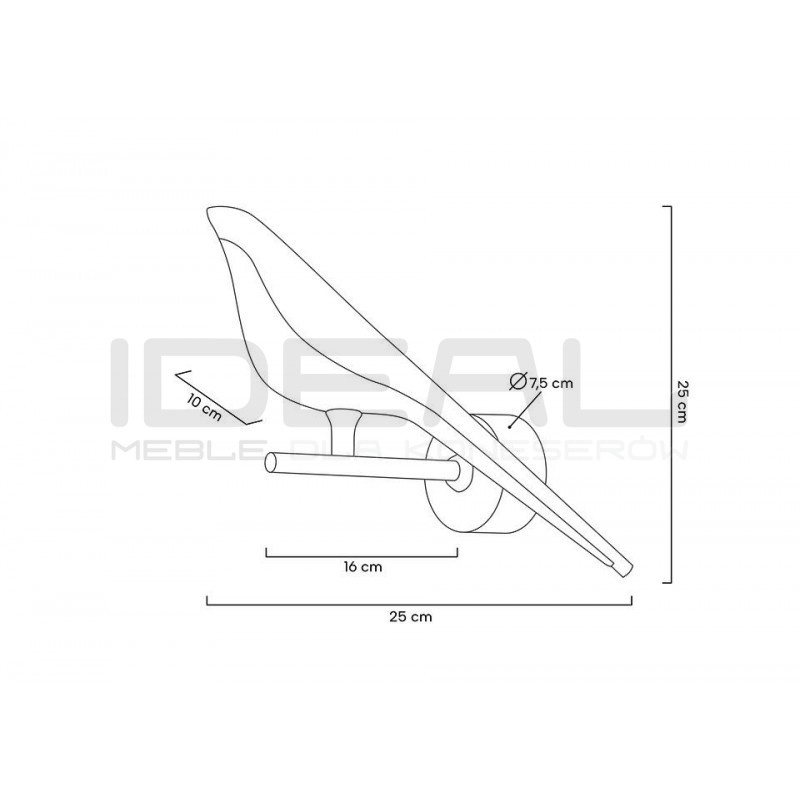 Kinkiet glamour BIRD ptaszek złoty