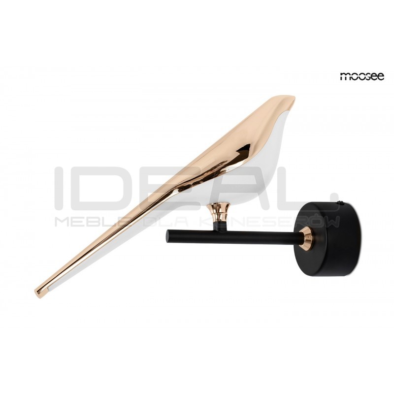 Kinkiet glamour BIRD ptaszek złoty