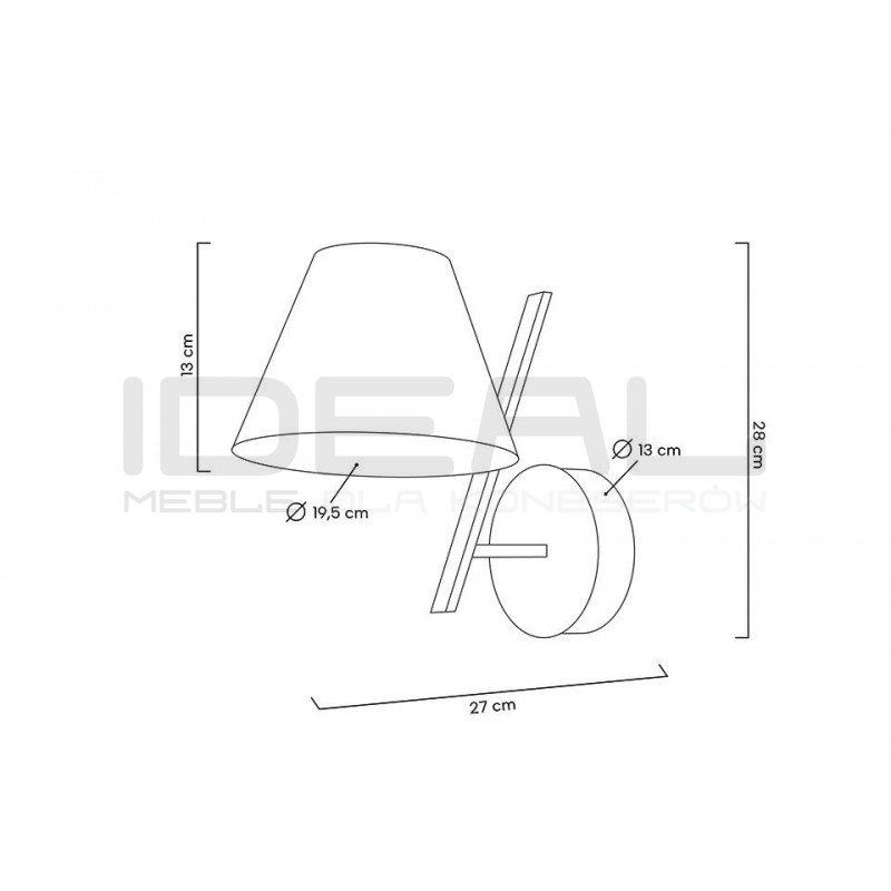 Asymetryczny kinkiet MAGO czarny