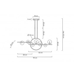 Lampa wisząca ALURE LINE TWIN 90 pozioma czarna