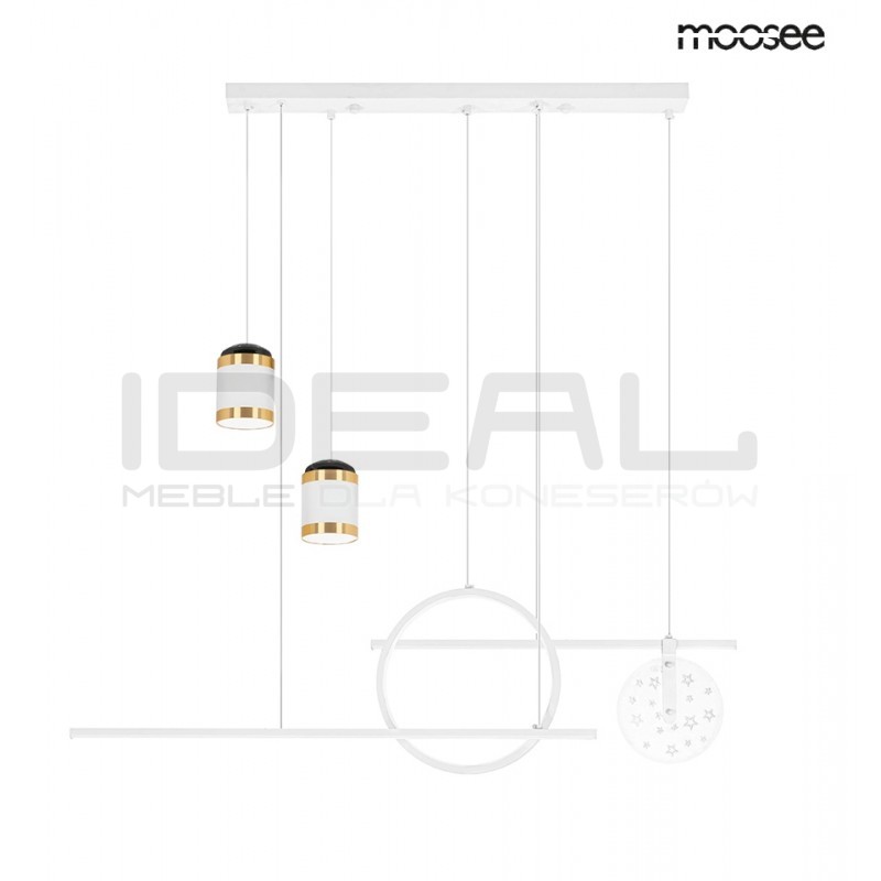 Lampa wisząca biała Stars z projektorem gwiazd