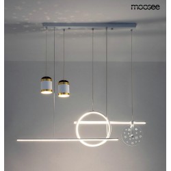 Lampa wisząca biała Stars z projektorem gwiazd