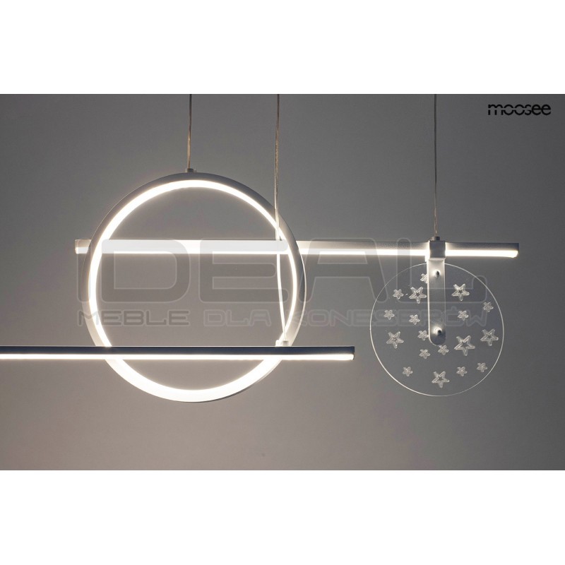 Lampa wisząca biała Stars z projektorem gwiazd