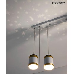 Lampa wisząca biała Stars z projektorem gwiazd