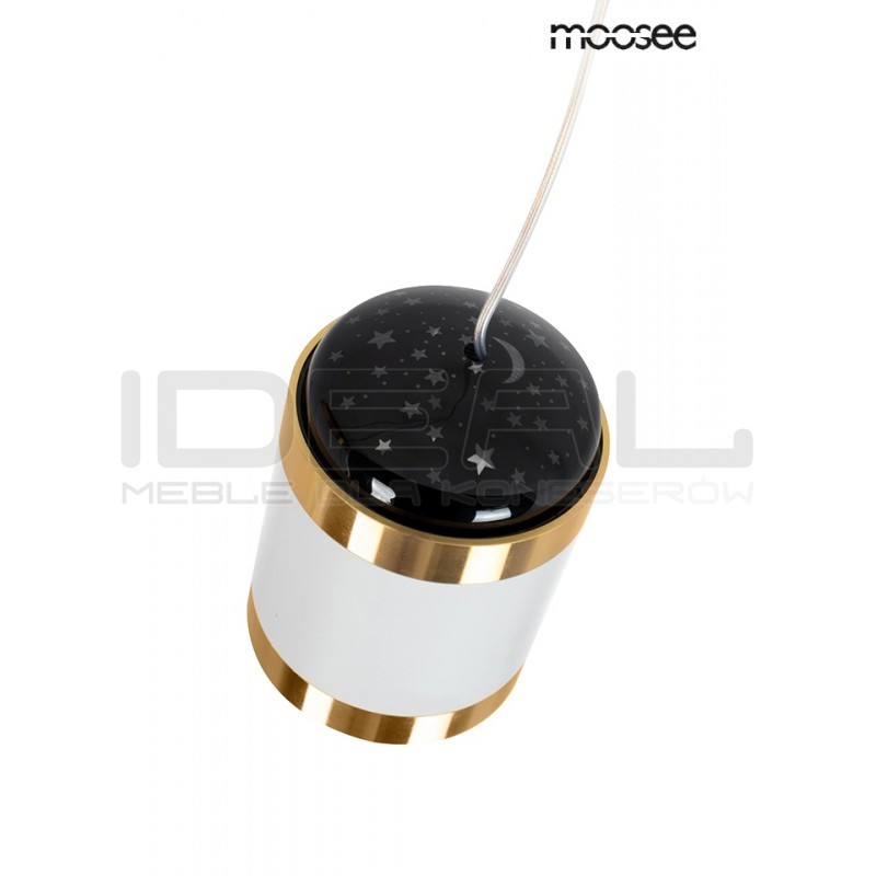 Lampa wisząca biała Stars z projektorem gwiazd