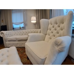 Sofa Chesterfield rozkładana Original Classic welur, plusz 3 os.