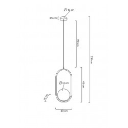 Lampa wisząca glamour Aurelia 40 złota