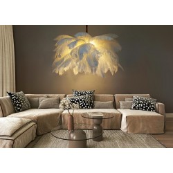 Lampa wisząca glamour TIFFANY z piór