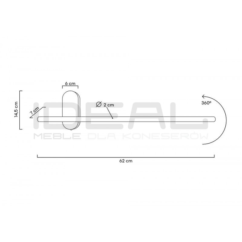 Kinkiet obracany TOBIA czarny