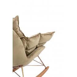 Fotel Bujany Swing velvet na miedzianej podstawie