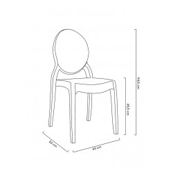Krzesło przezroczyste ELIZABETH - poliwęglan