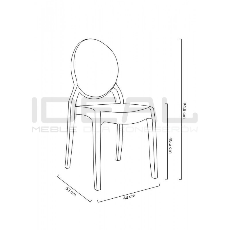 Krzesło przezroczyste ELIZABETH - poliwęglan