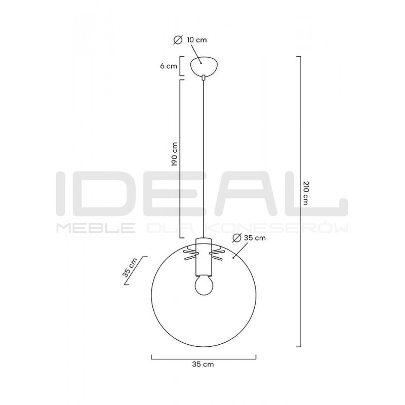 Lampa Wisząca Sandra 35 szklana kula