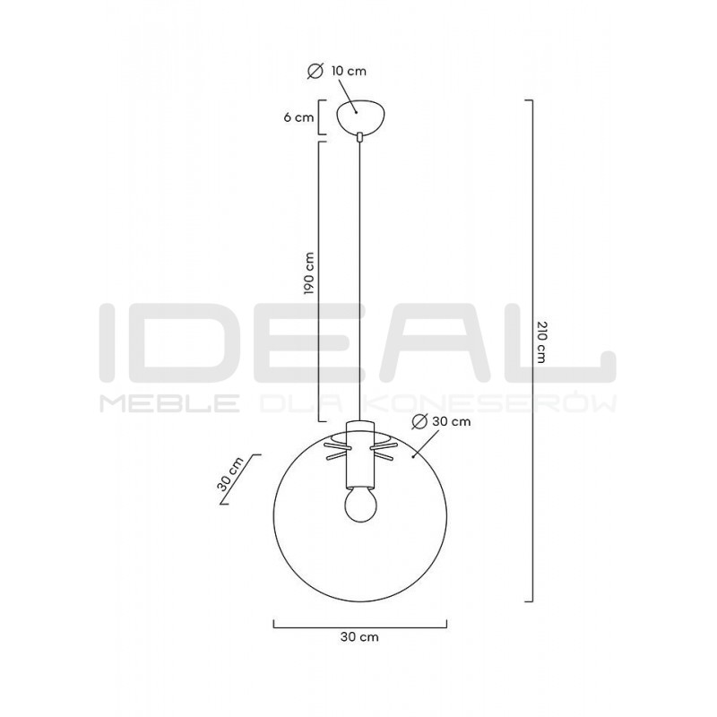 Lampa Wisząca Sandra 30 szklana kula