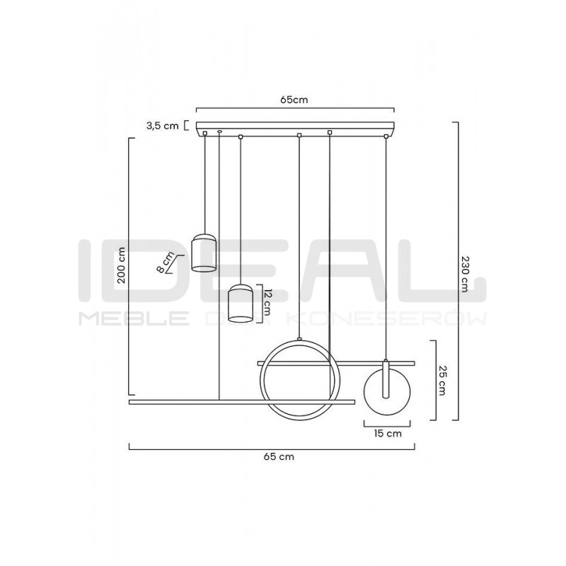 Lampa wisząca biała Stars z projektorem gwiazd