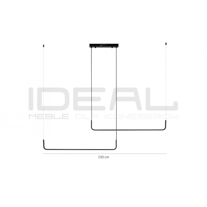Lampa wisząca pozioma SHAPE DUO120 nad wyspę czarna