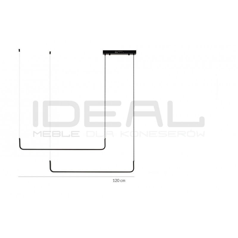 Lampa wisząca pozioma SHAPE DUO120 nad wyspę czarna
