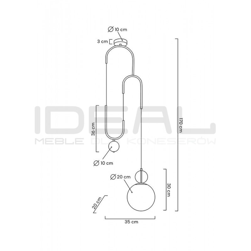 lampa wisząca glamour LIFT złota