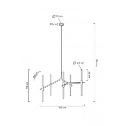 Lampa Wisząca glamour Candelabr 10 złoty