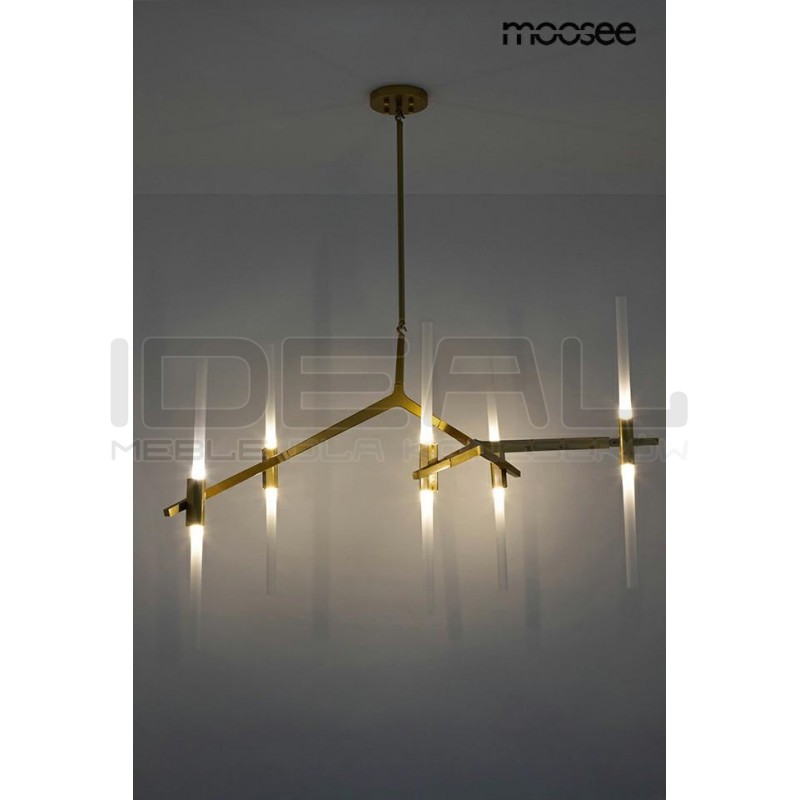 Lampa Wisząca glamour Candelabr 10 złoty