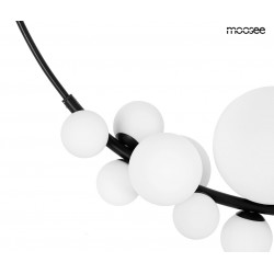 Lampa wisząca czarna ROCIO 14 białych kloszy na okręgu