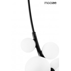 Lampa wisząca czarna ROCIO 14 białych kloszy na okręgu