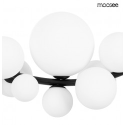 Lampa wisząca czarna ROCIO 14 białych kloszy na okręgu