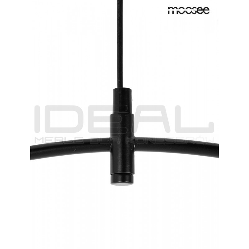 Lampa wisząca czarna ROCIO 14 białych kloszy na okręgu