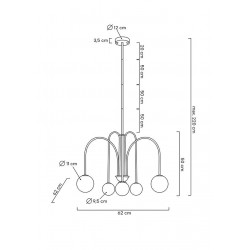 Lampa wisząca glamour NERI złota główne oświetlenie salonu