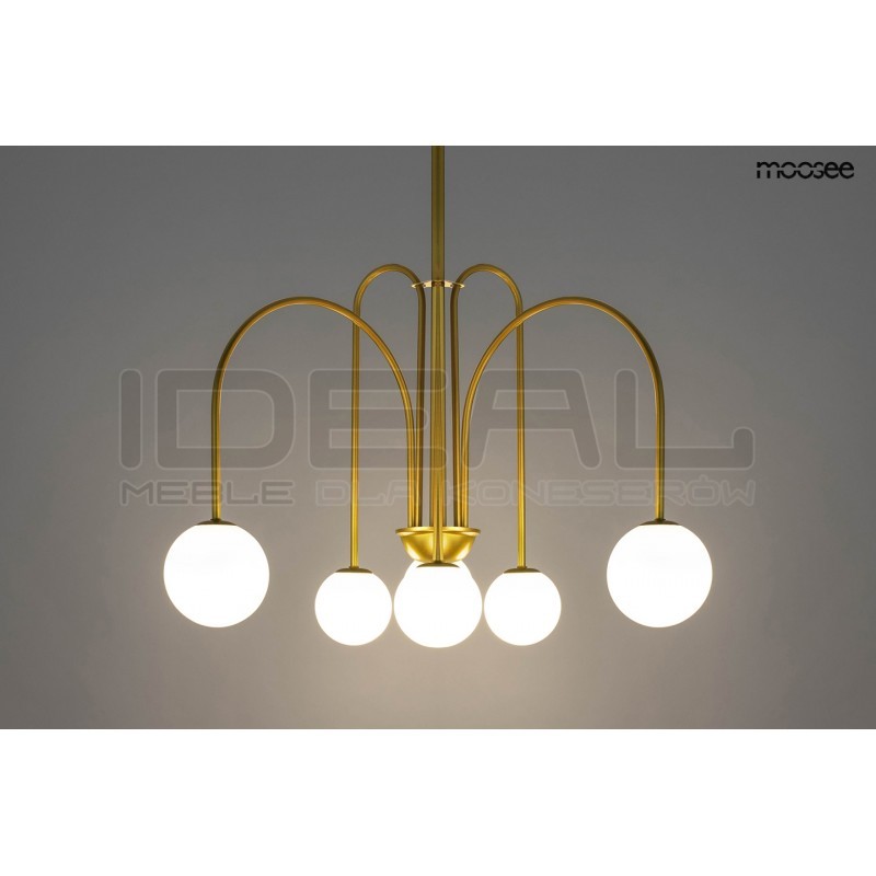 Lampa wisząca glamour NERI złota główne oświetlenie salonu