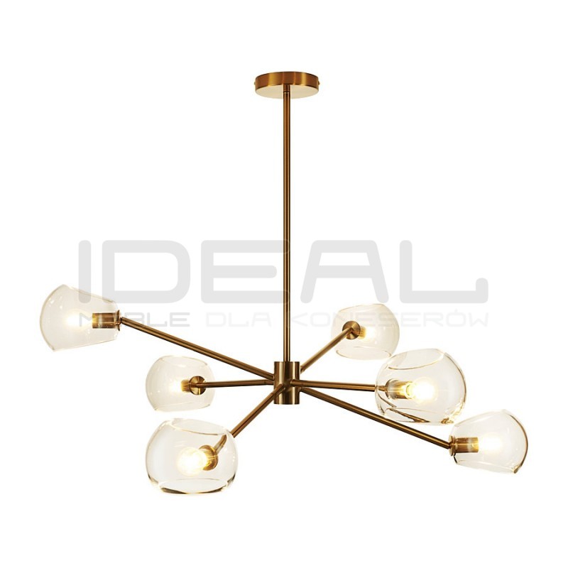 LAMPA WISZĄCA GLAMOUR COSMIC 6 ZŁOTA