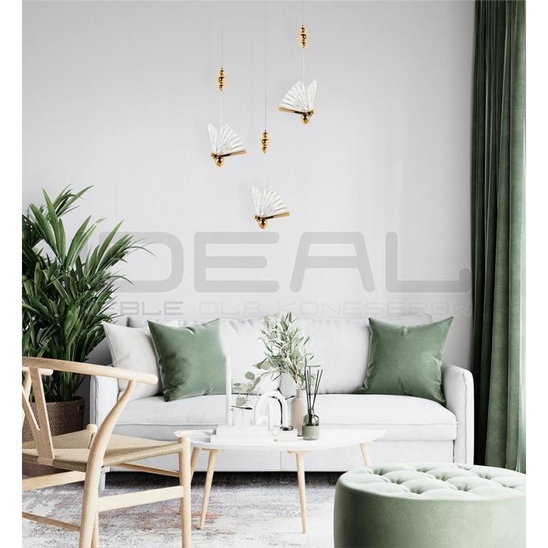 Lampa wisząca glamour BUTTERFLY S motyl złota