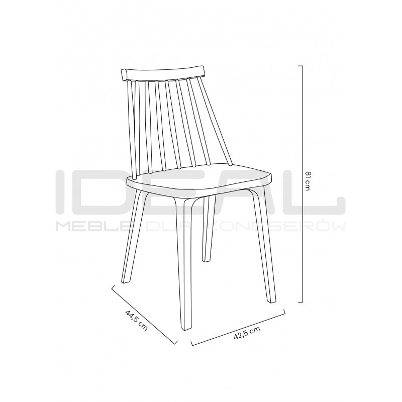 Krzesło czarne Ribs do domu do ogrodu