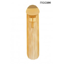 Kinkiet glamour Lambda złoty zwisające łańcuszki