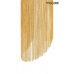 Kinkiet glamour Lambda złoty zwisające łańcuszki