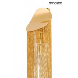 Kinkiet glamour Lambda złoty zwisające łańcuszki