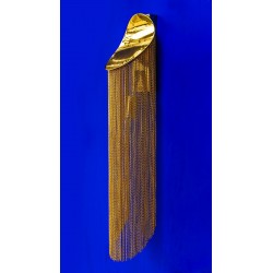 Kinkiet glamour Lambda złoty zwisające łańcuszki