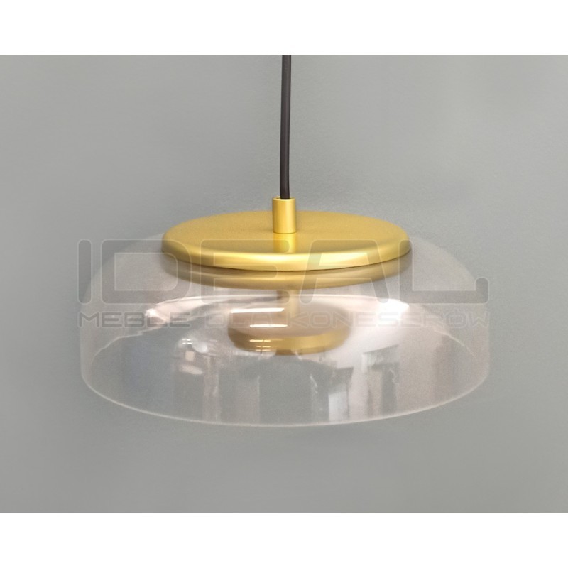 Lampa Wisząca Przezroczysta Eden Disco Złota