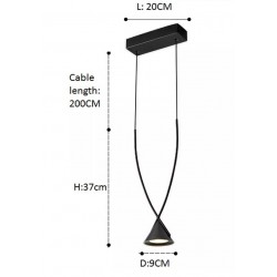 LAMPA WISZĄCA czarna MIA LED