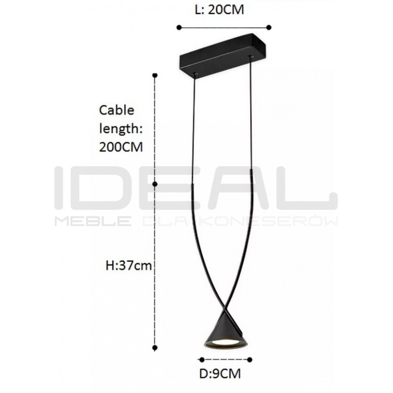 LAMPA WISZĄCA czarna MIA LED