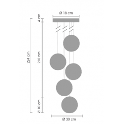 Lampa Wisząca srebrna Starlight 5