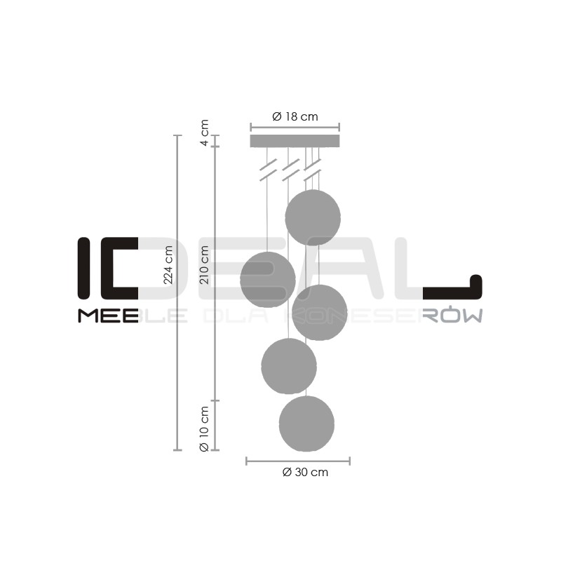 Lampa Wisząca srebrna Starlight 5
