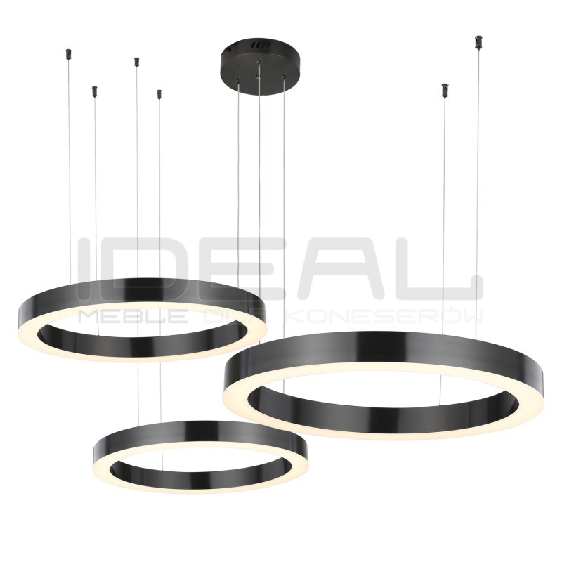Lampa wisząca glamour Ring Circle 40+60+80 LED NIKIEL NA 1 PODSUFITCE