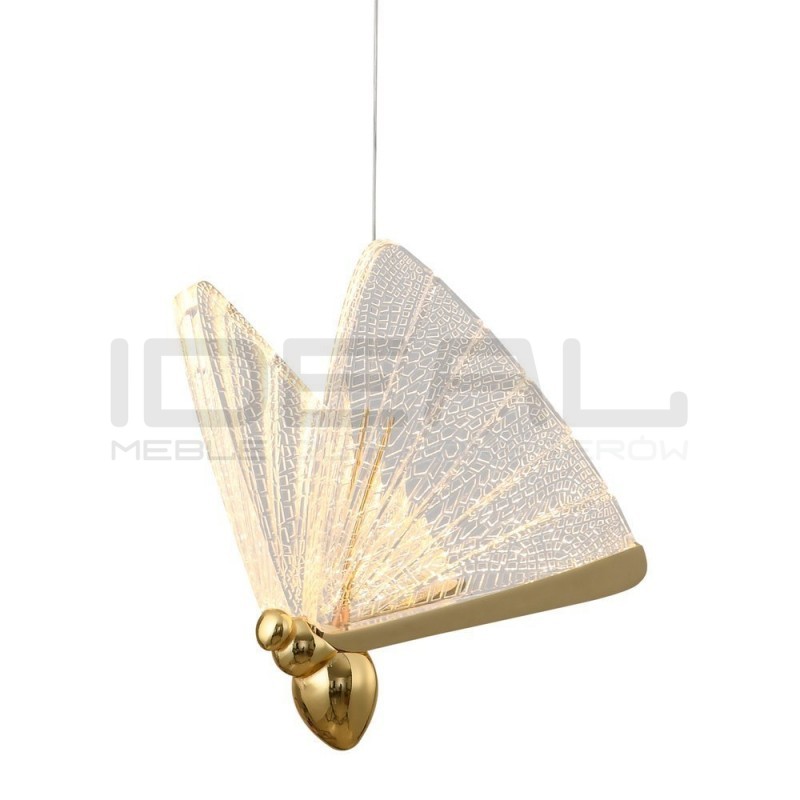 Lampa wisząca glamour Bee motyl 1 LED złota