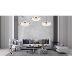 Lampa wisząca glamour SATURNUS 47 złota