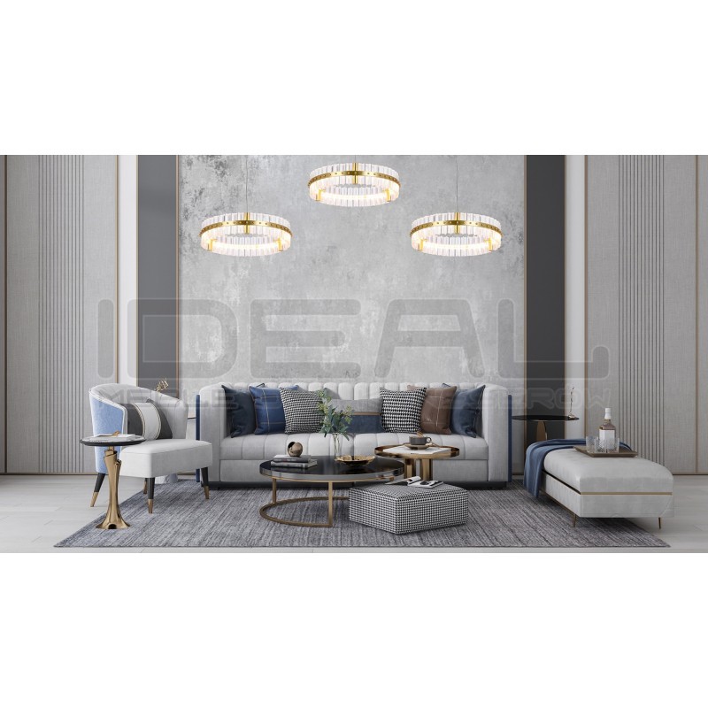 Lampa wisząca glamour SATURNUS 47 złota