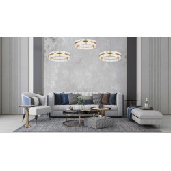 Lampa wisząca glamour SATURNUS 47 złota