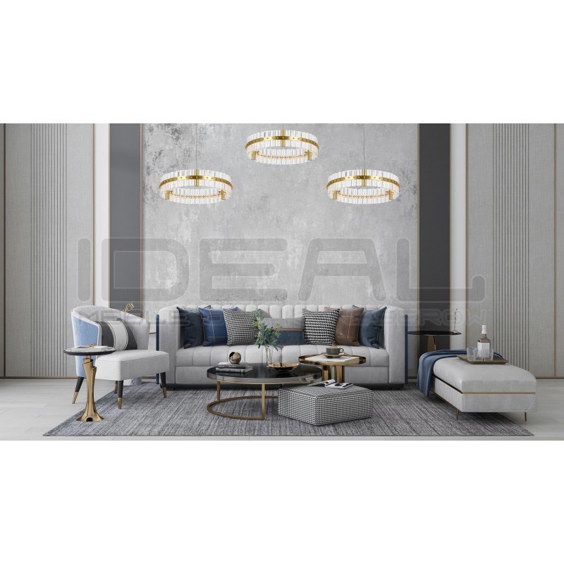 Lampa wisząca glamour SATURNUS 47 złota